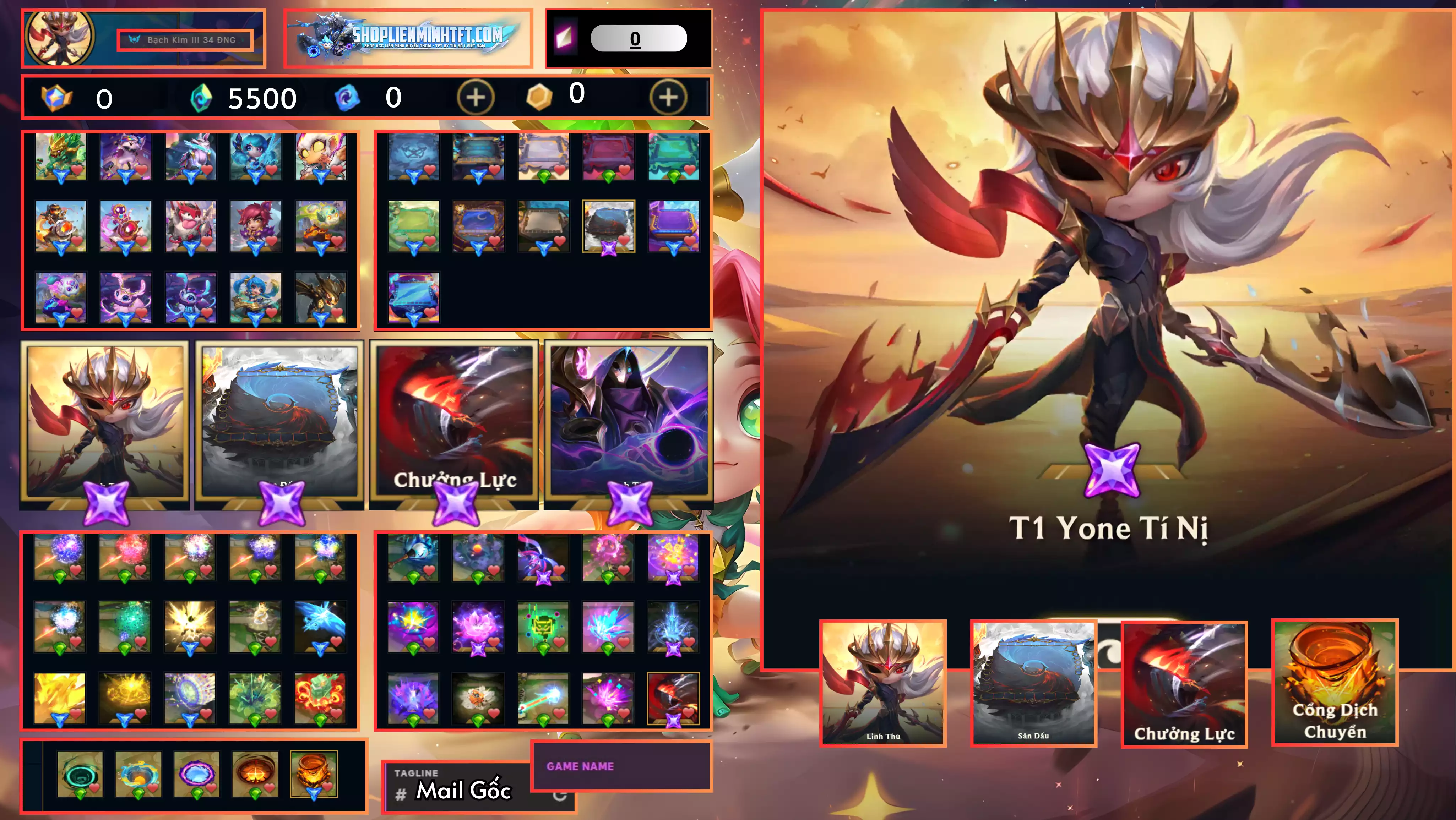 Combo Yone T1 Kèm Sàn Ma Kiếm Jhin Tím